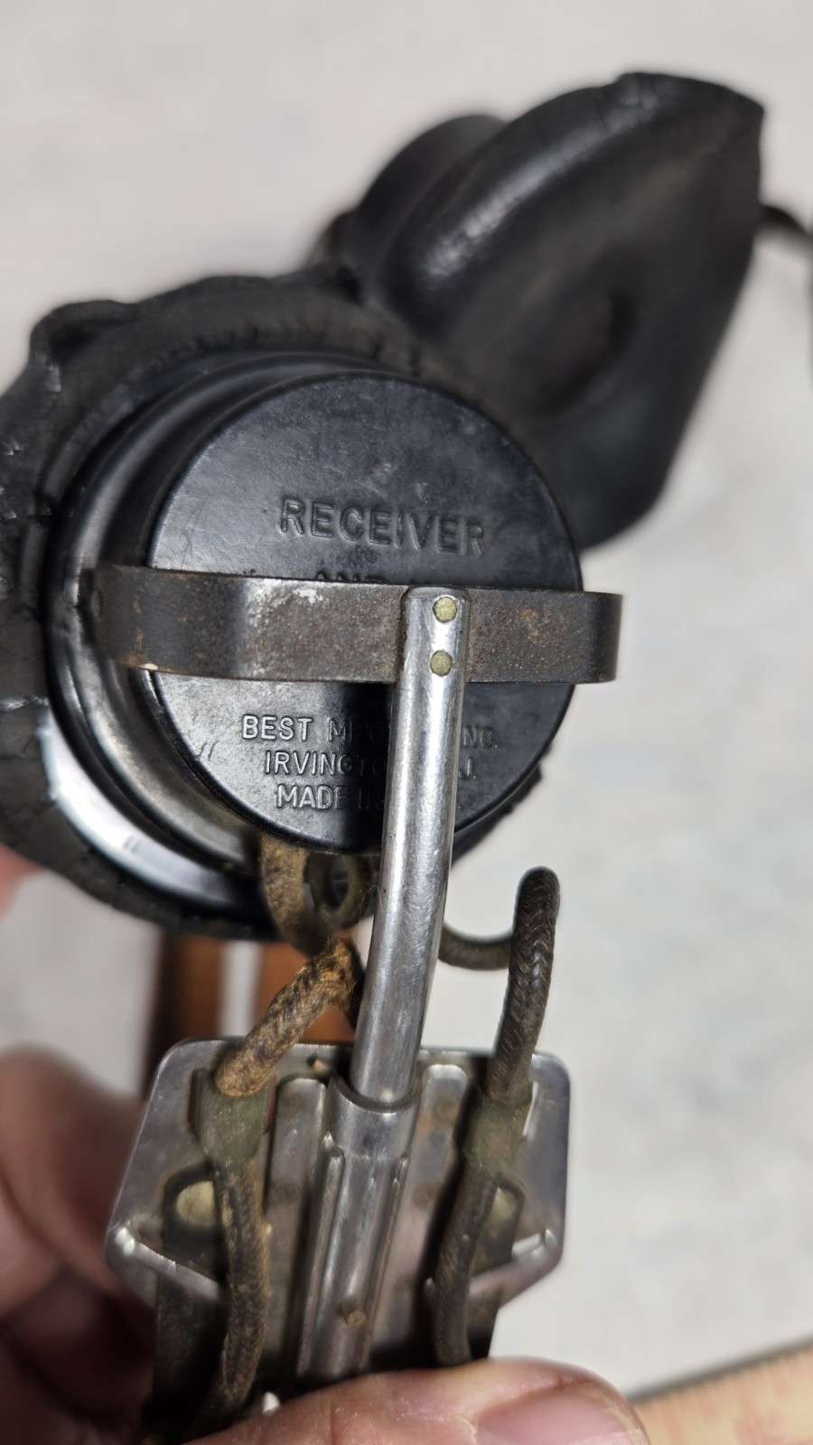 WWII USAAF AAF Pilot ANB-H-1 Receiver Headset HB-7 BEST Mfg Co. NOT TESTED