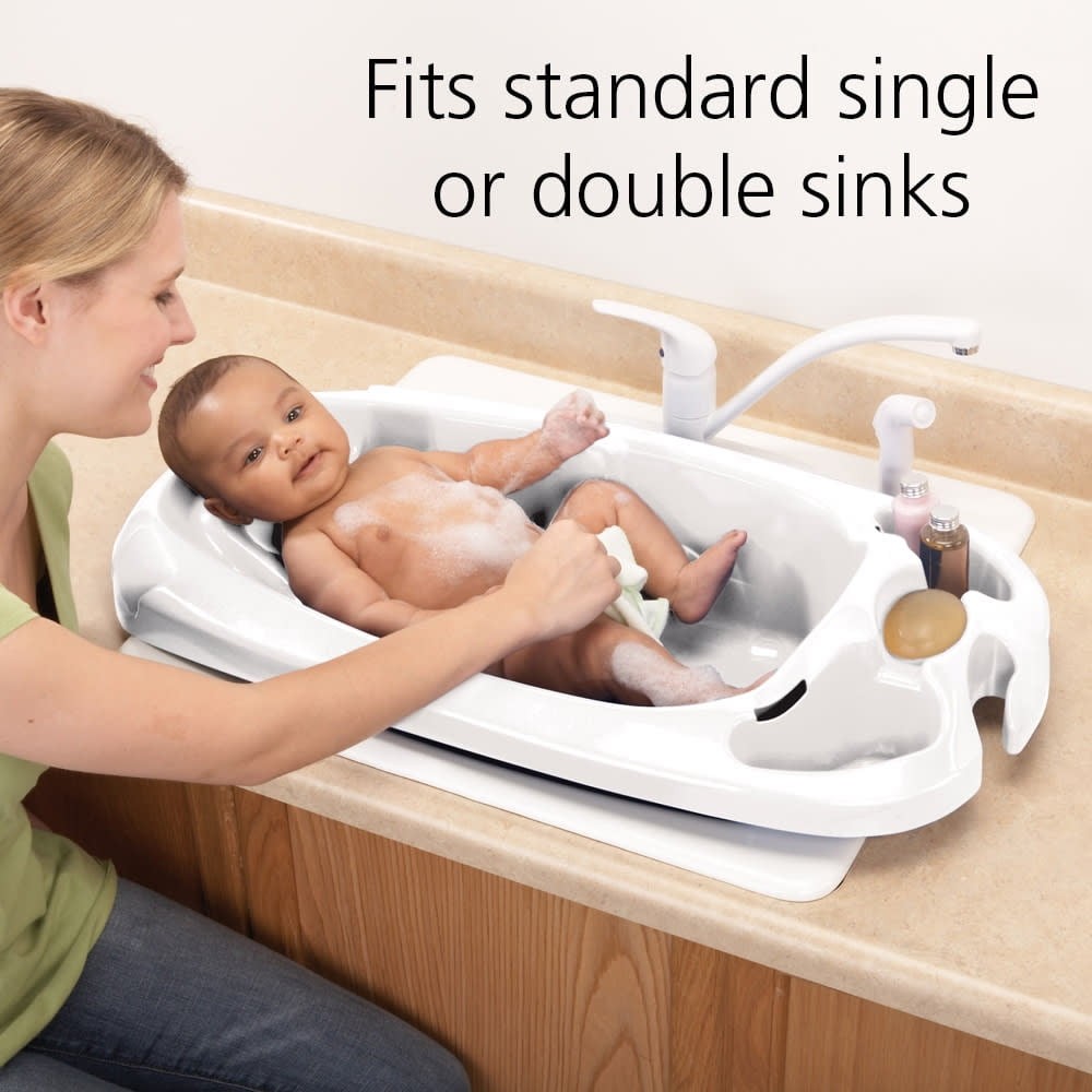 Newborn to Toddler Plastic Baby Bathtub, White