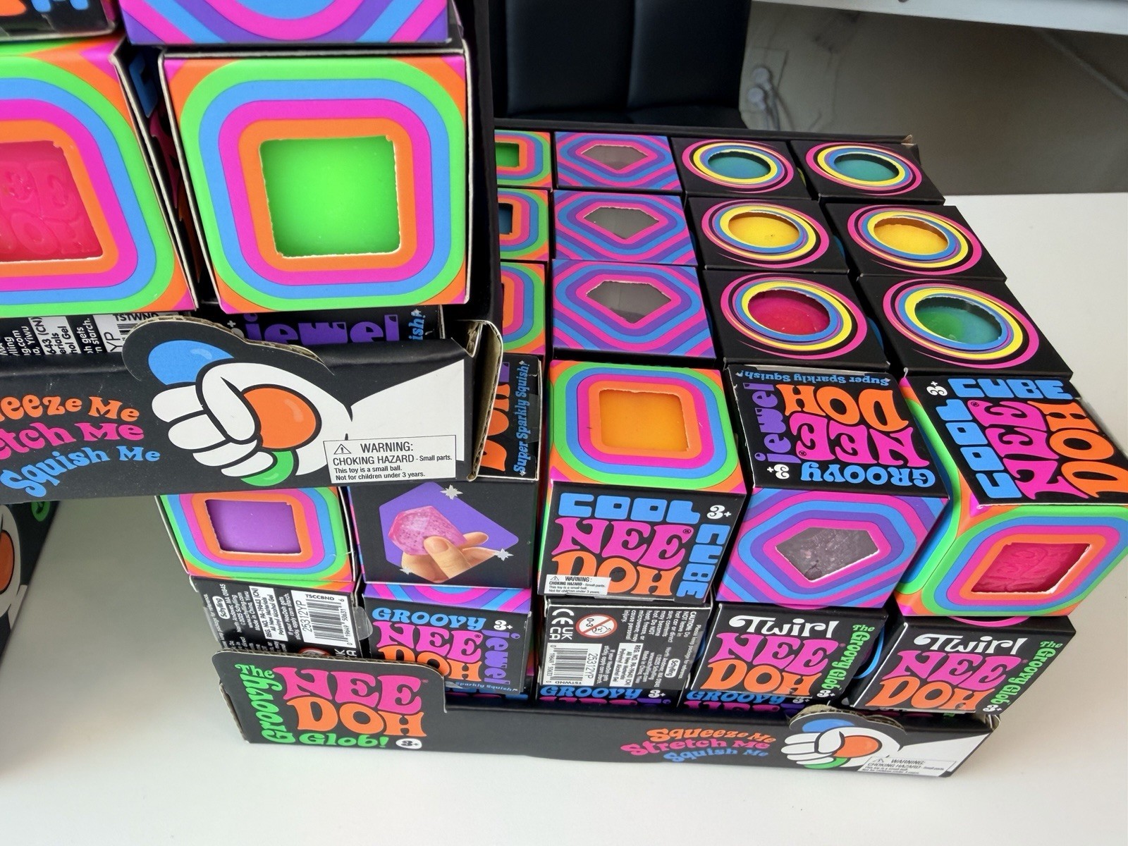 Must Have Hard To Find Cool NeeDoh Cube Purple Pink Green Orange Squishy Toy