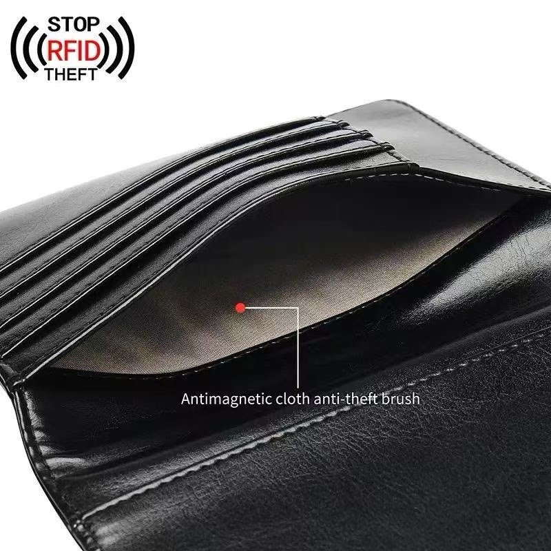 Slim Leather Passport Wallet Cover– Multi-Card + Boarding‑Pass Holder, RFID‑Safe