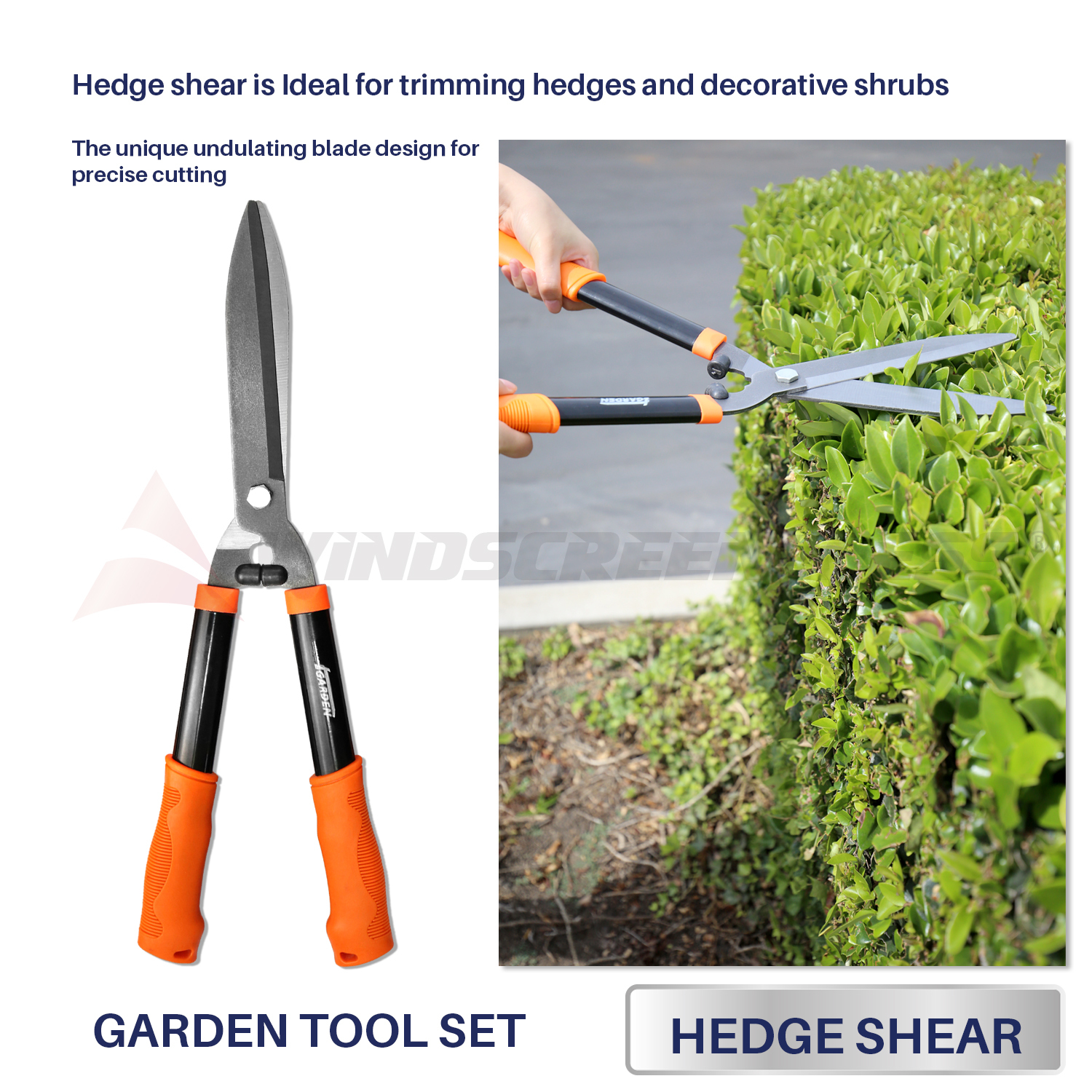 3 Piece Combo Garden Tool Set with Lopper Hedge Shears Pruner Shears Garden Kit