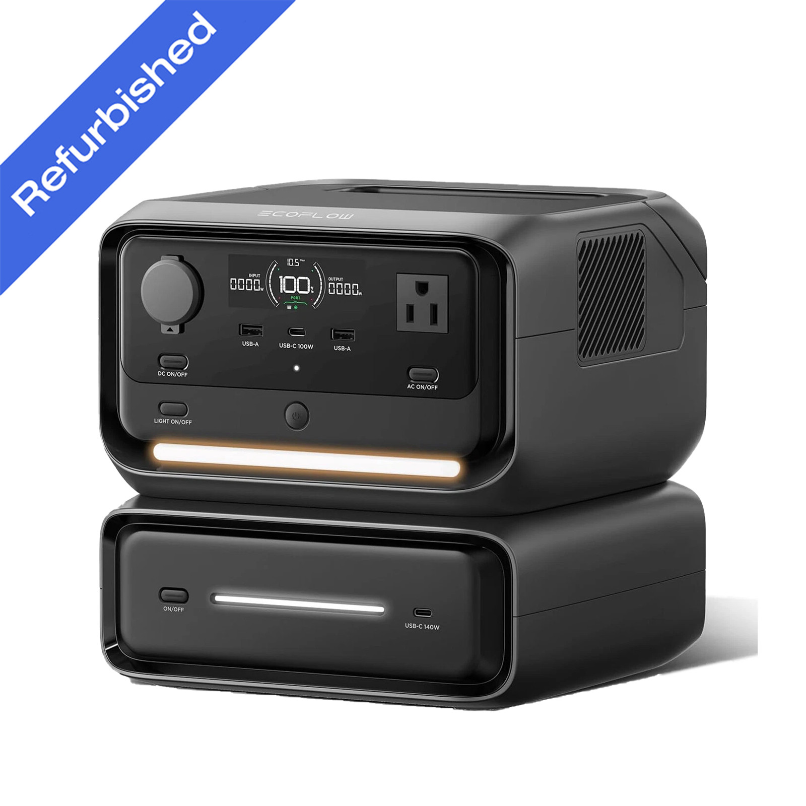 EcoFlow 572Wh River 3 Plus Portable Power Station with EB300 Extra Battery
