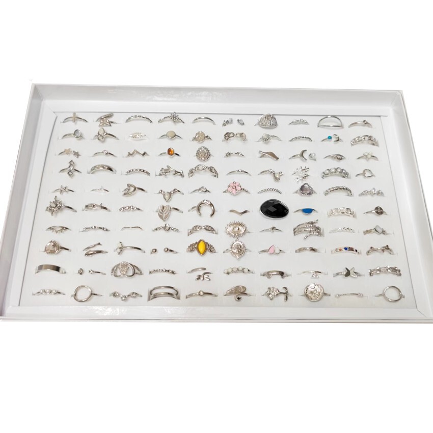 Bulk Lots 50 Antique Silver Bohemia Vintage Rings Mix Women Stone Retro Charms