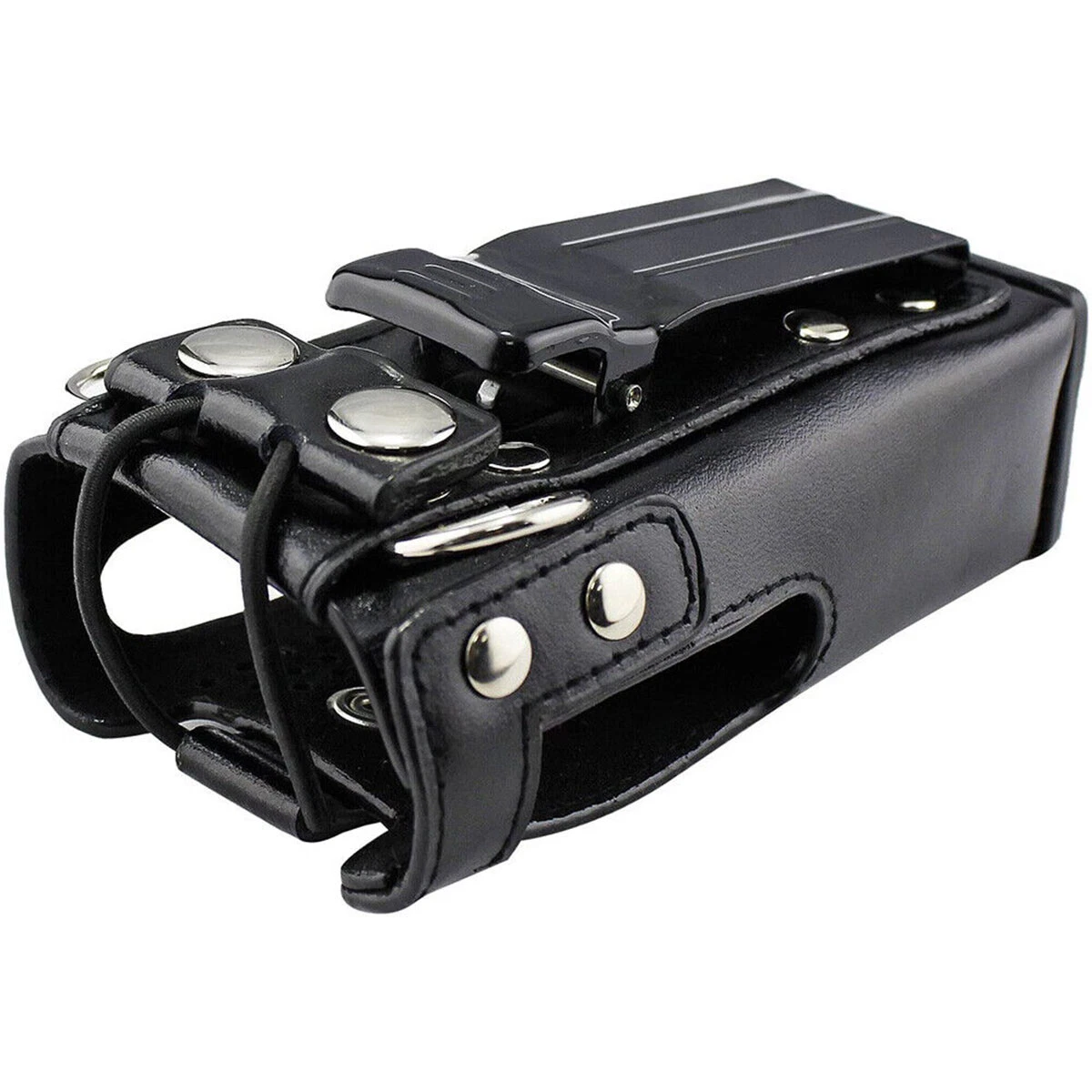 Hard Leather Case Carrying Holder Holster For Motorola Two Way Radio With Strap