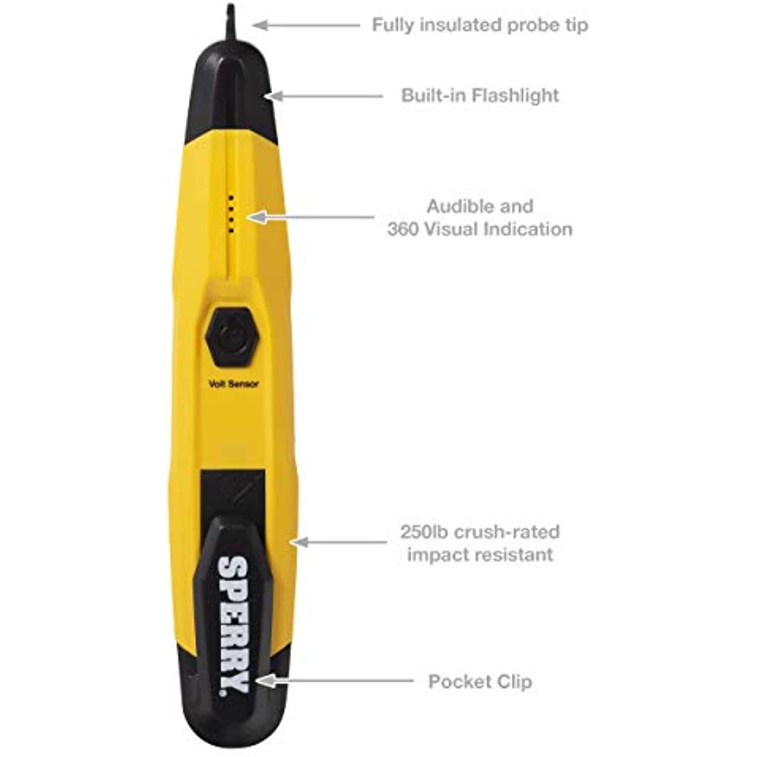 Sperry Instruments Voltage Detector with Flashlight Non-Contact Voltage Tester