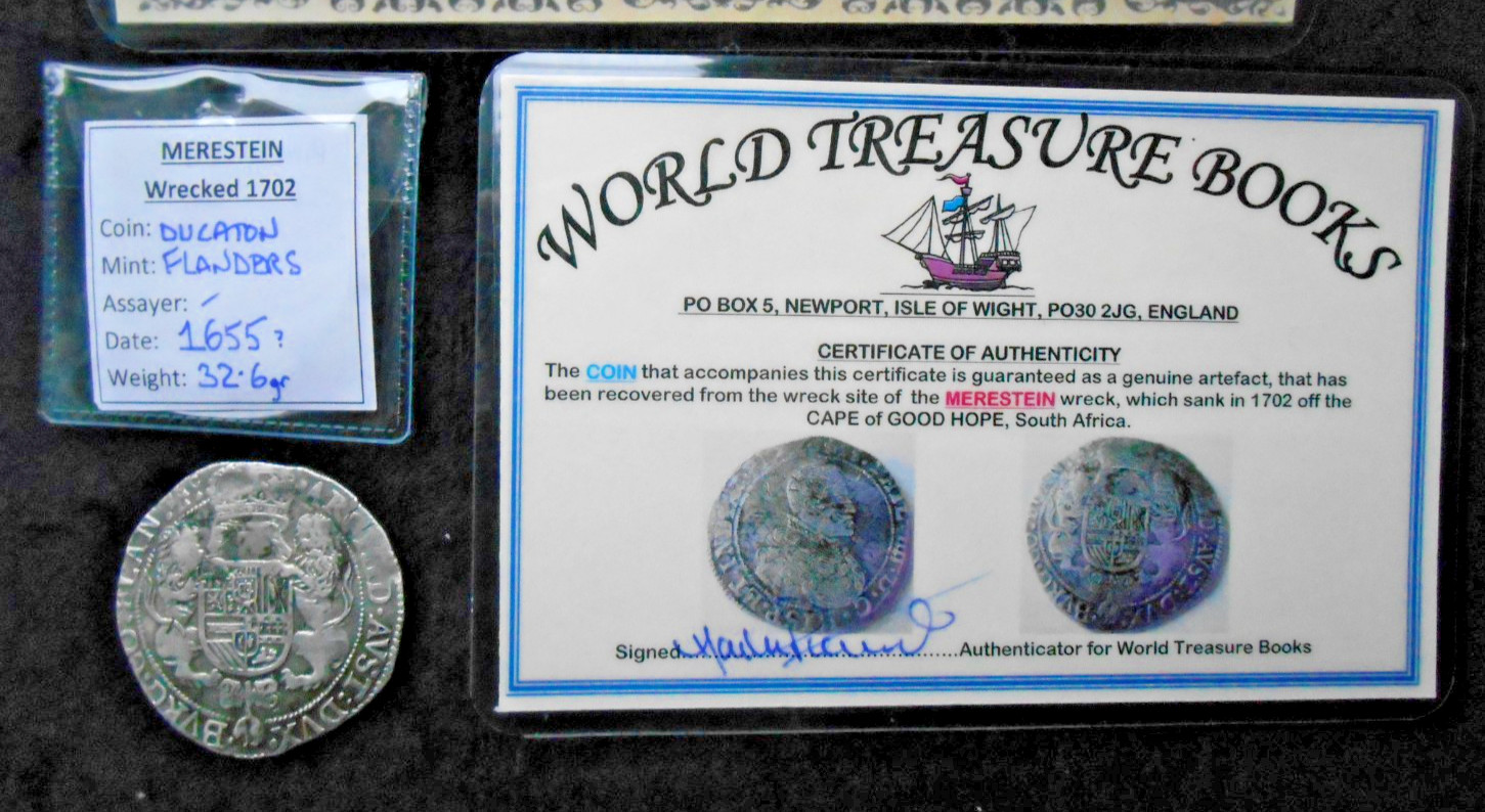 SHIPWRECK treasure SILVER PORTRAIT DUCATON coin MERESTEIN wreck 1655 VOC E India