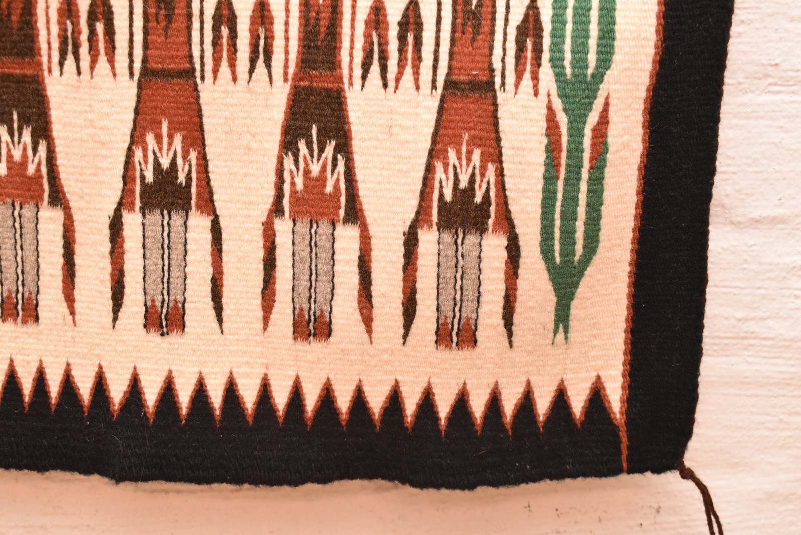 Antique Navajo Rug Native American Indian Yei Pictorial Weaving 27x22 Textile