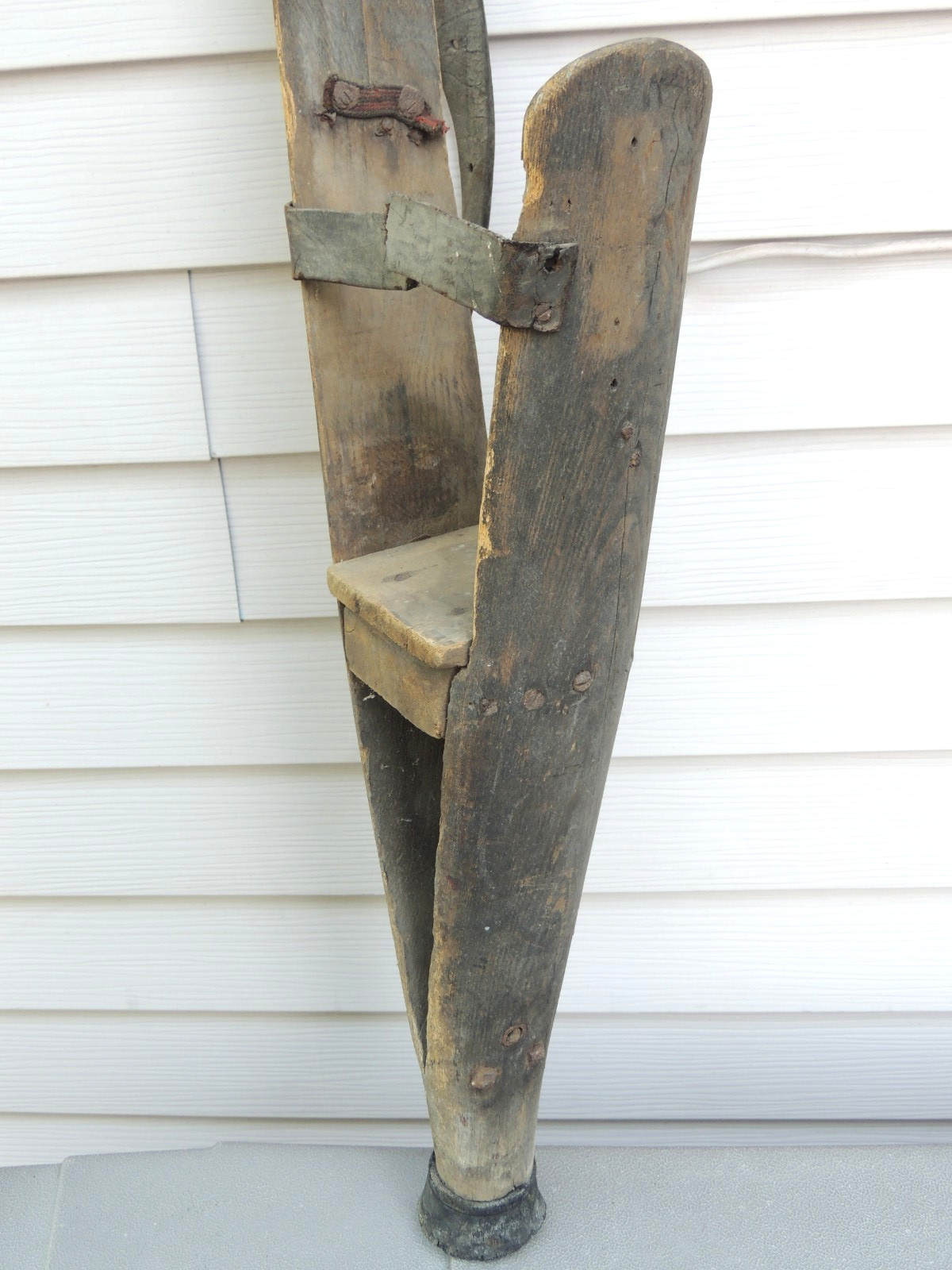 Antique Prosthetic Peg Leg Civil War Era 1860's w/ Leather Straps, 38" Tall