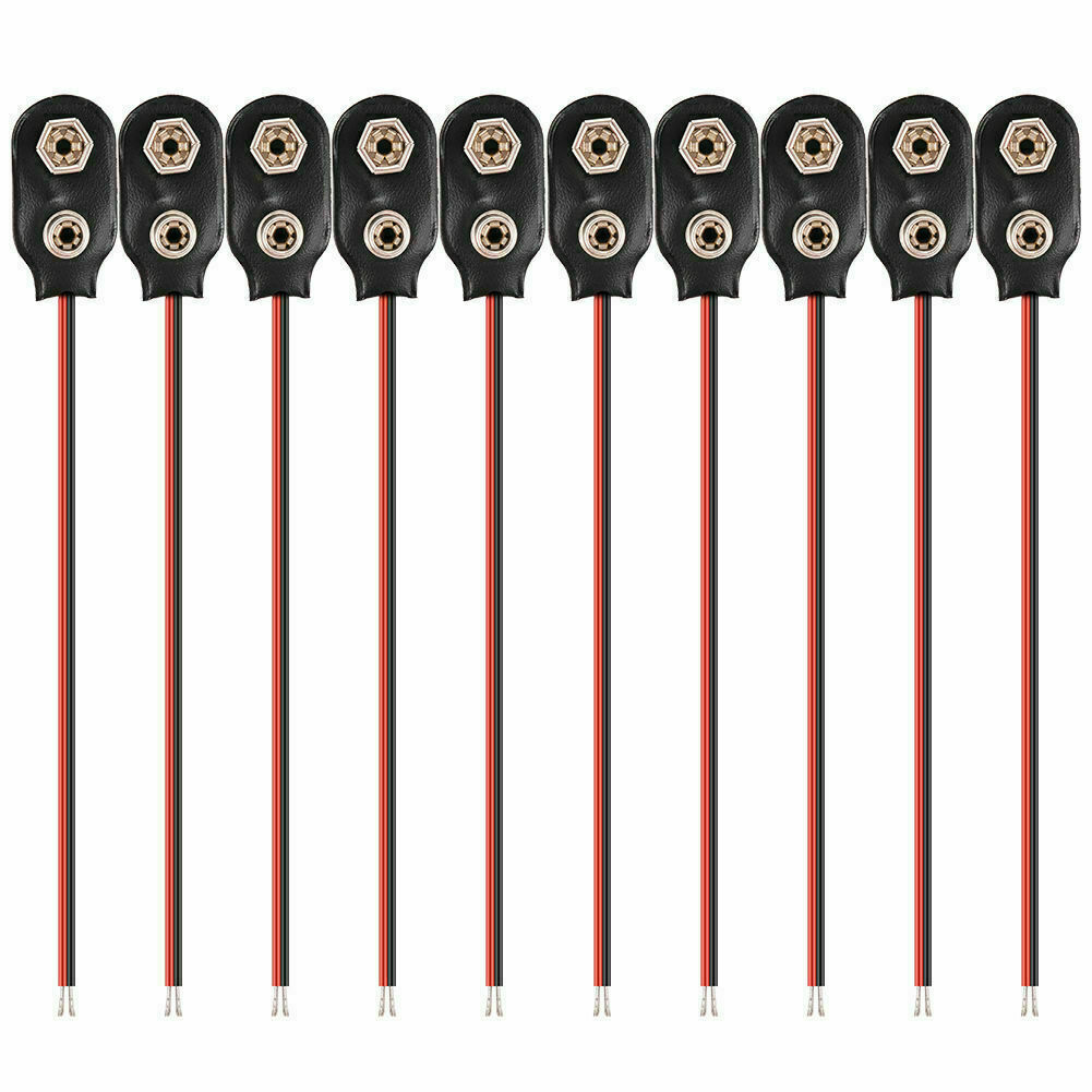 New Pack of 10 9V Battery Connector Snap Clip Wire Connector Lead Holder T Type