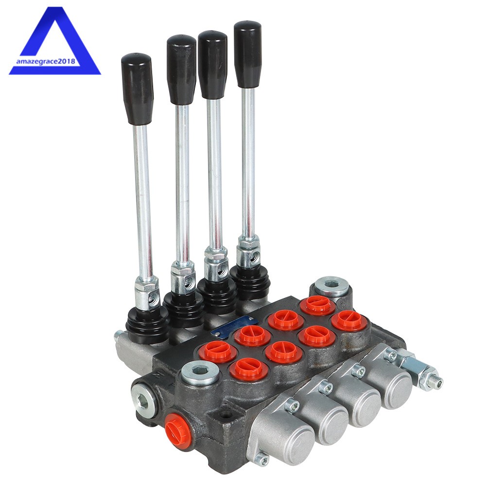 4 Spool Hydraulic Directional Control Valve 11gpm, Double Acting Cylinder BSPP