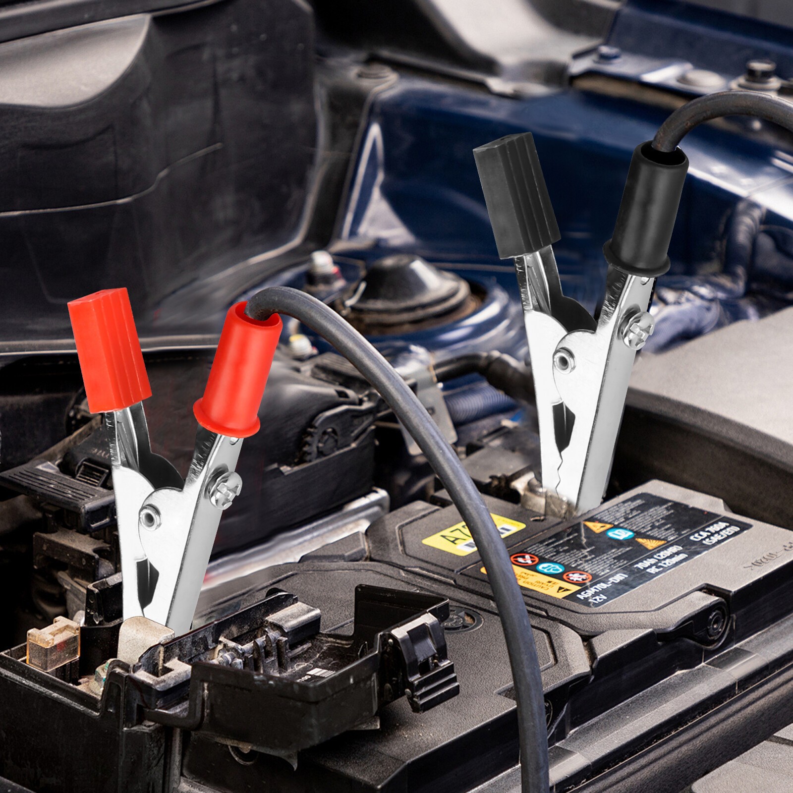 Bulk 10 Pcs Electrical Test Clamps Red Black Handle Metal Alligator Clips Tool