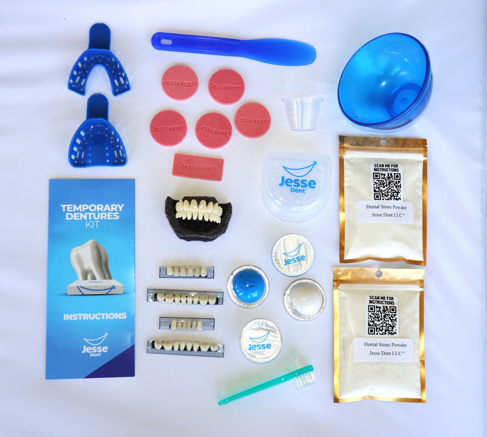 DIY Denture Kit full upper/ full lower False Dentures teeth Home Made  Dentures