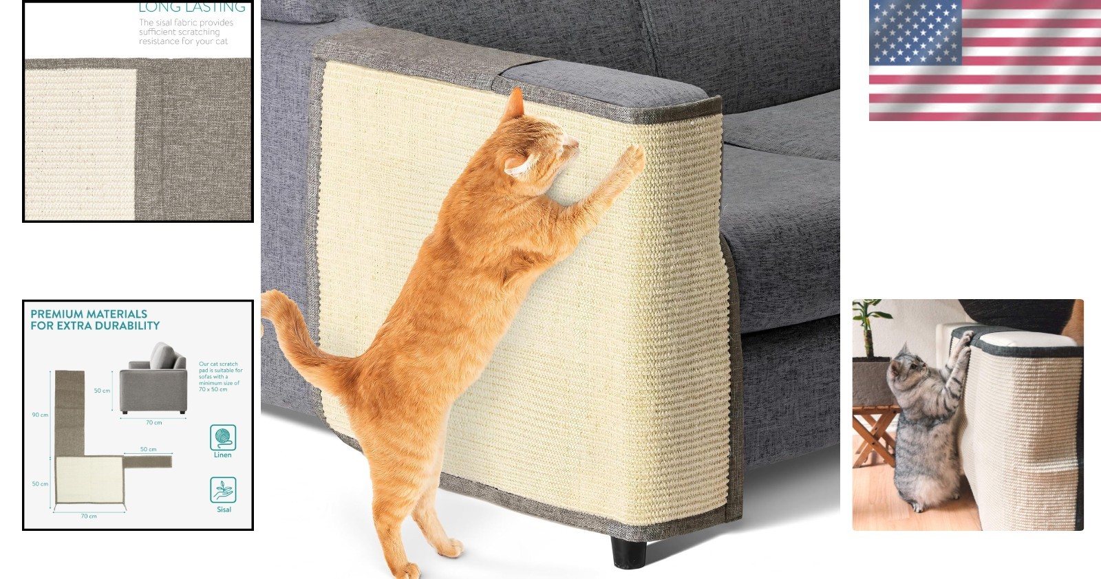 Natural Sisal Furniture Protector - Cat Scratch Mat