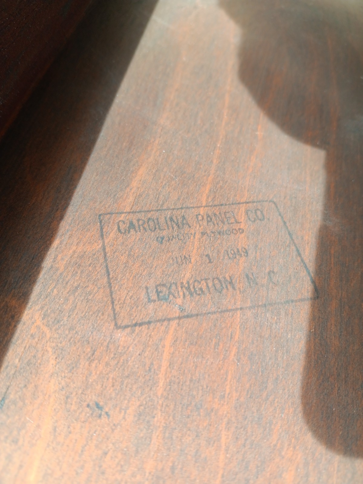 Walnut Carolina Co. Step End Table With Leather Top Drawer And Caster Wheels