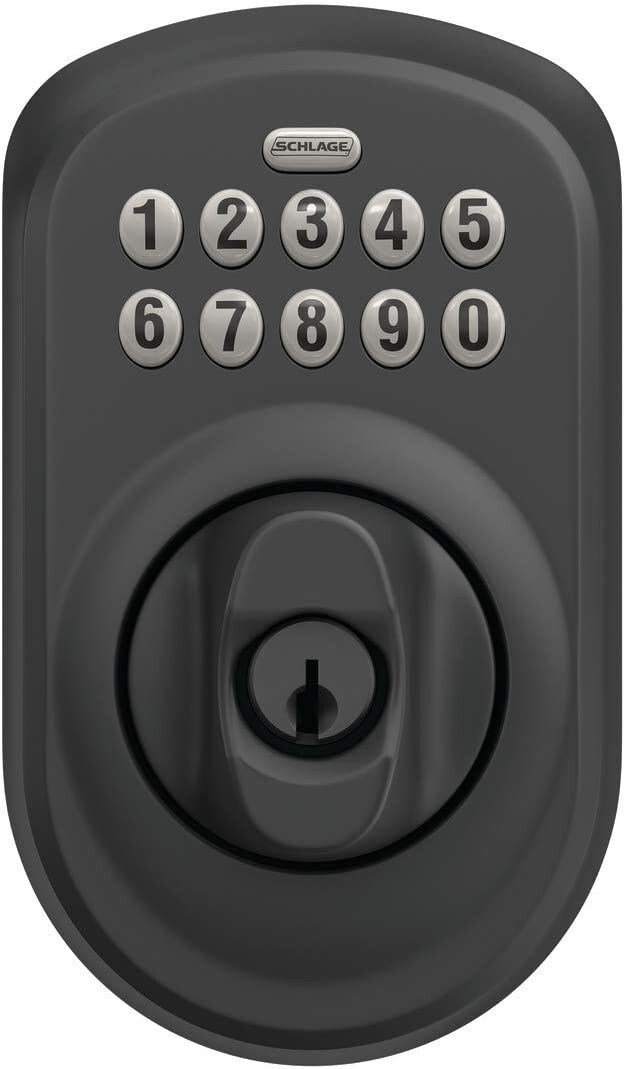Schlage BE365 V PLY 622 Plymouth Keypad Deadbolt, Electronic Keyless Entry Lock