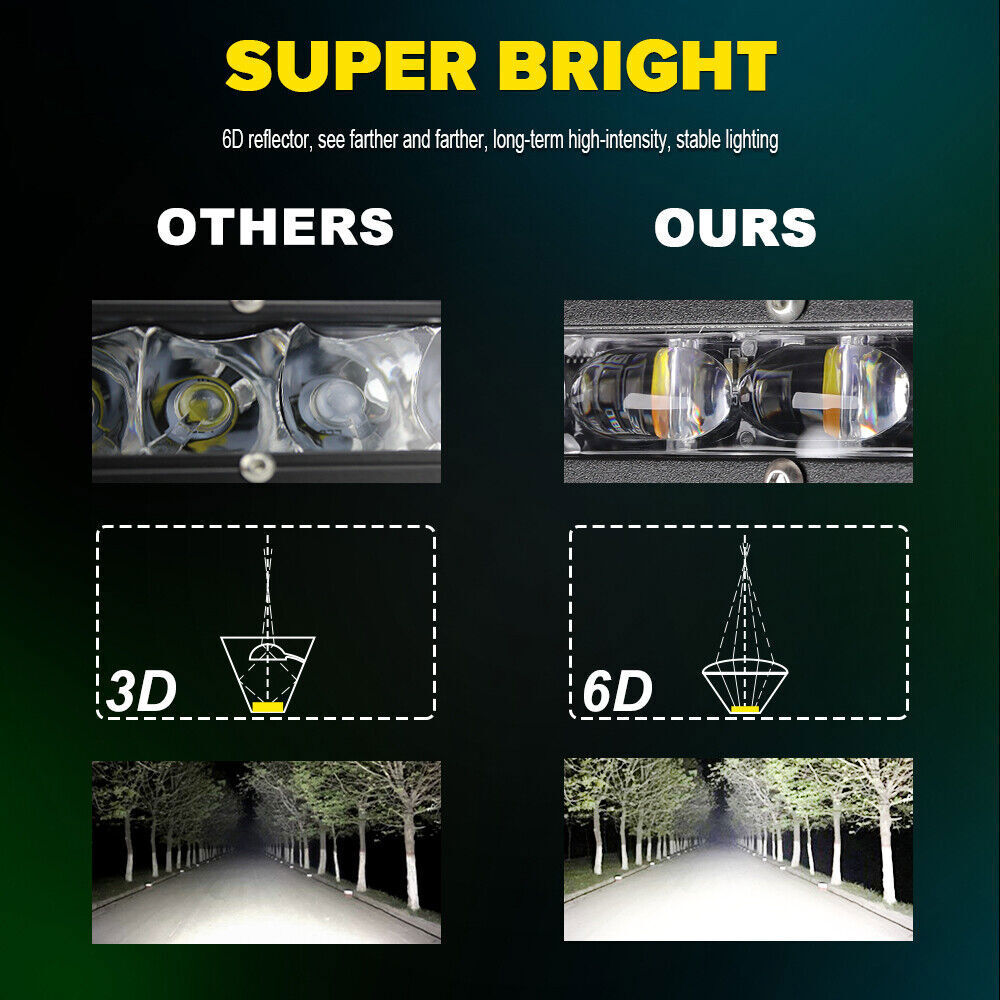 Slim 32'' Strobe Single Row LED Work Light Bar Driving Offroad Truck SUV Wire