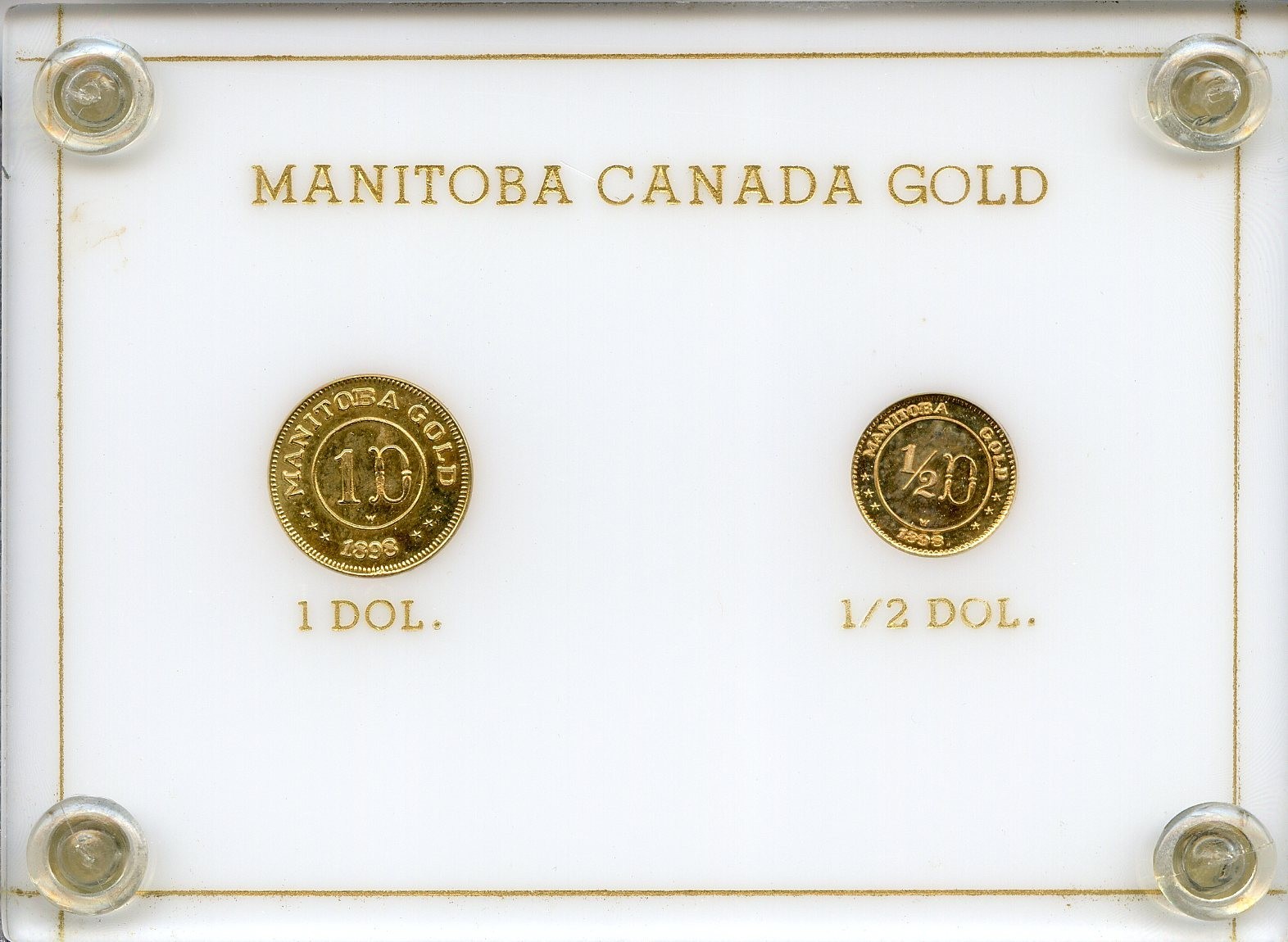 RARE SET - 1898 Manitoba, Canada Gold 1/2D & 1/4D / California Fractional Gold