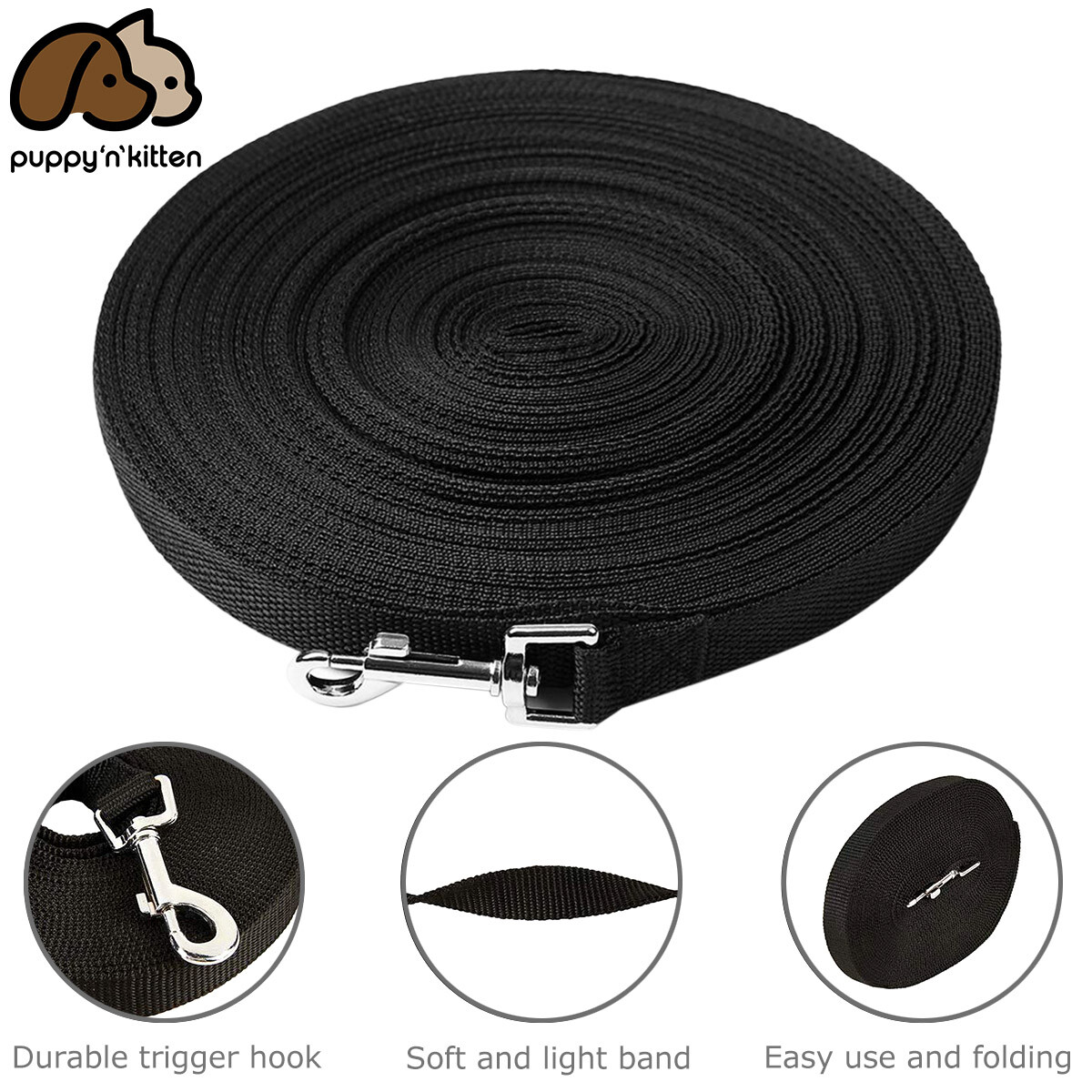 Dog Leash Long Obedience Recall Foot Feet Training Lead 6/15/23/33/50/100 FT