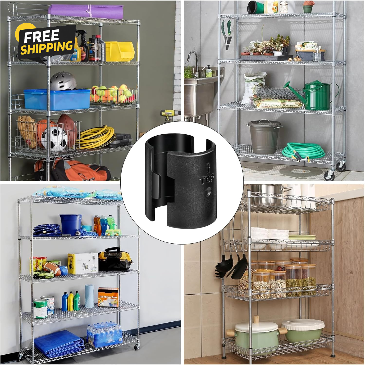 200 Pack Wire Shelf Lock Clips, 1 Inch Wire Shelf Clips for Post Shelving