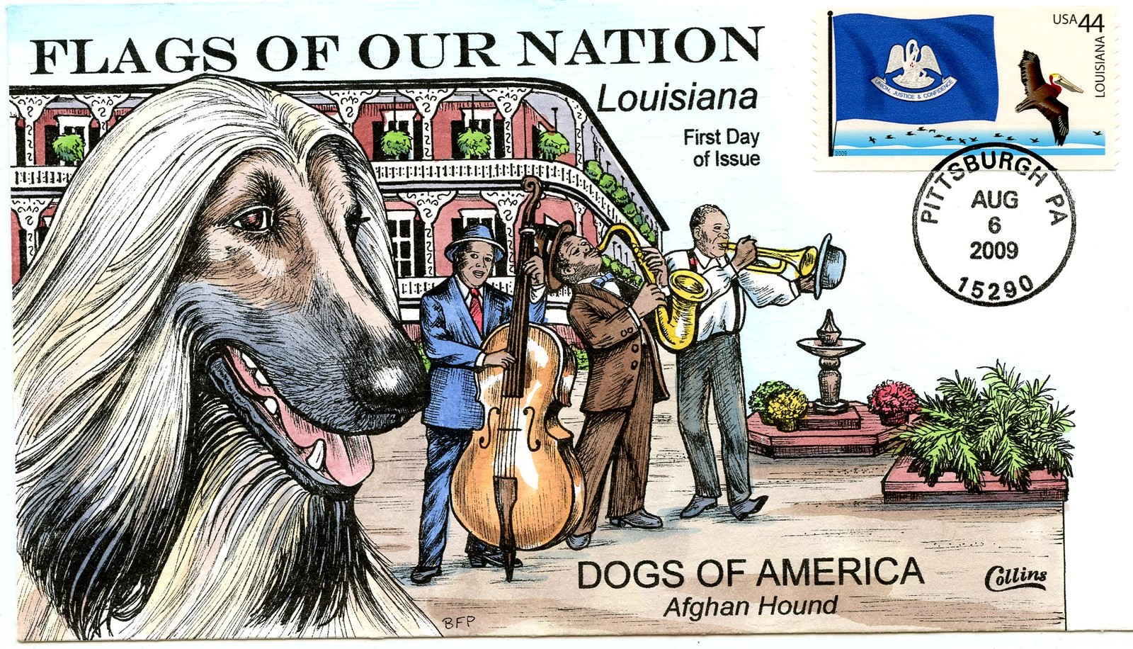 WWLF COLLINS FDC COVER FLAGS OF OUR NATION FOON  4294  LOUISIANA