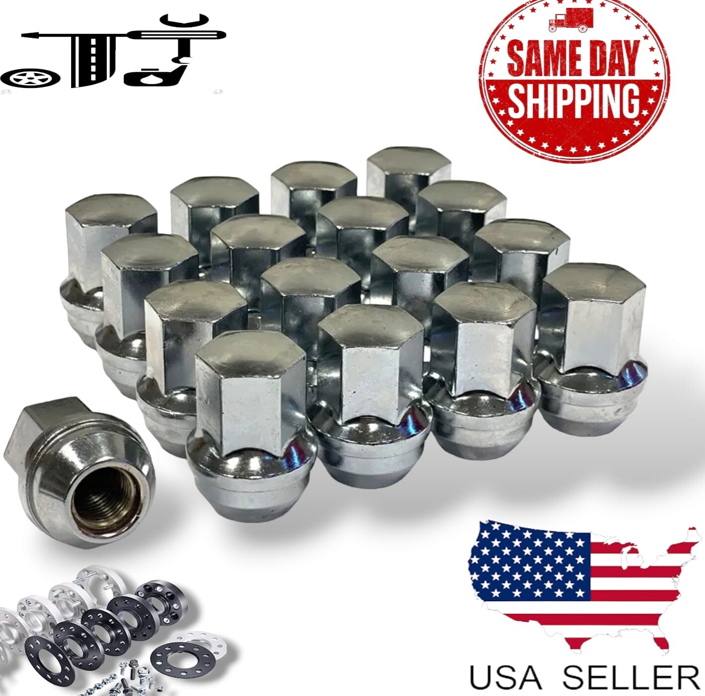 20Pc Chrome 9/16-18 Factory OEM Lug Nuts Fit Dodge Ram1500 Durango Dakota Raider