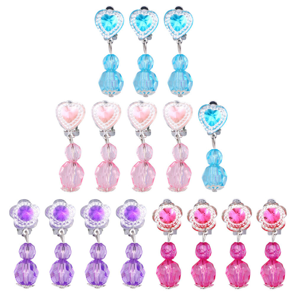 8 Pairs toddler christmas earrings Girls Dress Up Earring Girls Pretend Play