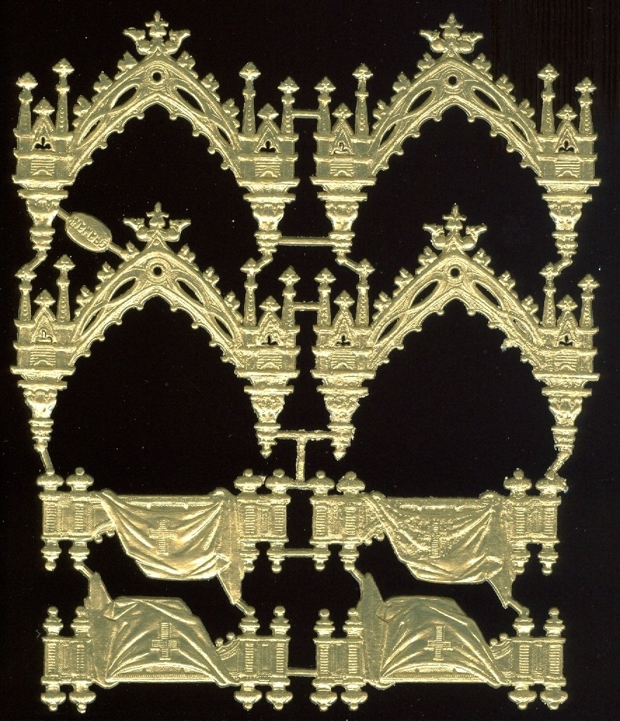 Scrap Diecut German Dresden Gold Foil Paper Alter Sets Victorian Crafts