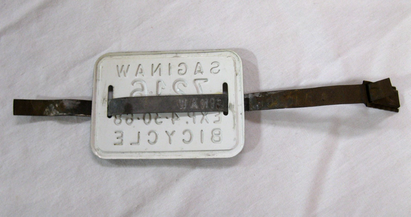 1968 SAGINAW MI MICHIGAN Bicycle Bike License Plate and Seal Tag