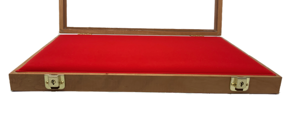 Cherry Wood Display Case 12 x 18 x 2 for Arrowheads Knives Collectibles & More