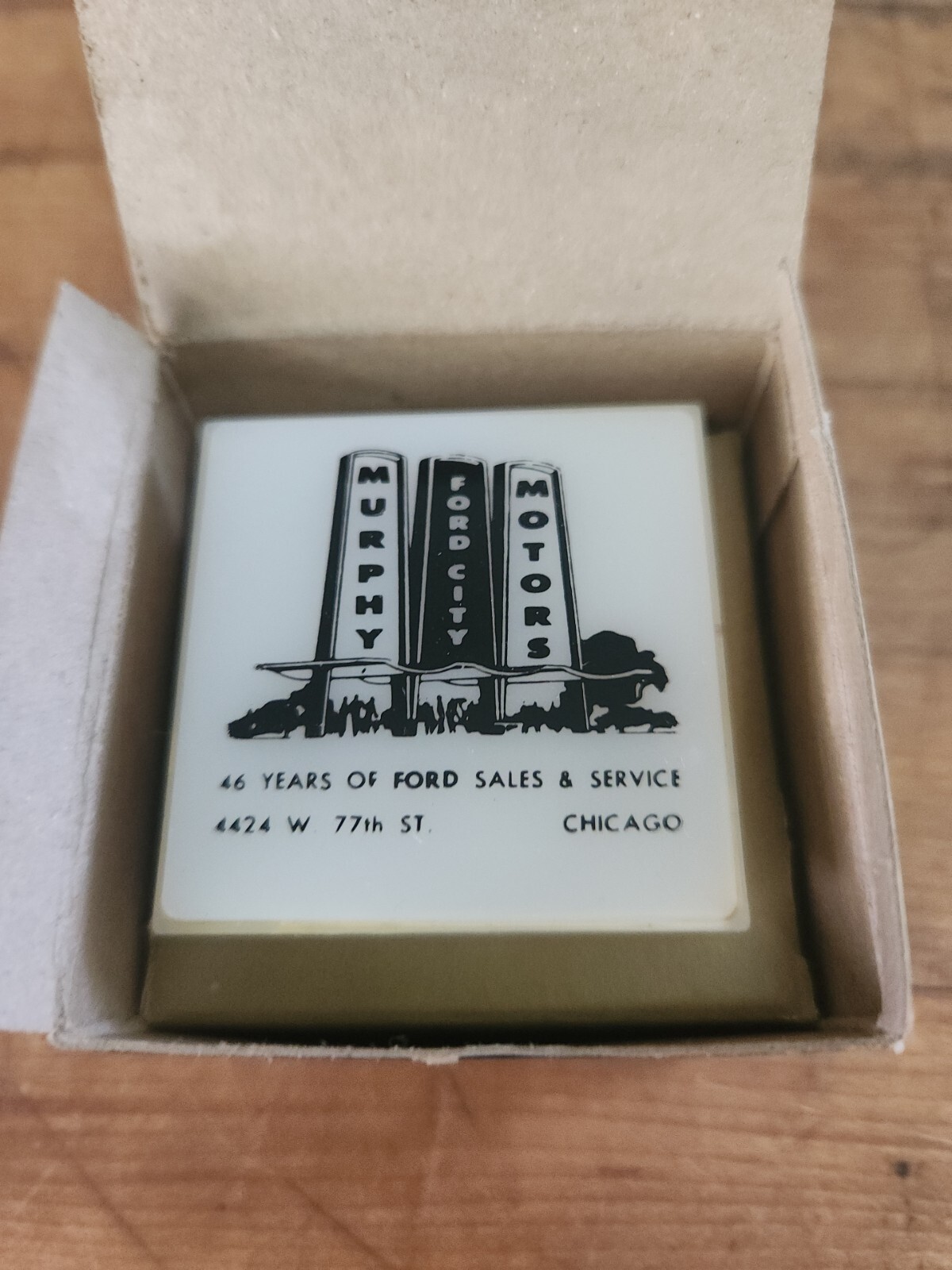 Vintage Ford City, Illinois Murphy Motors Ford Sales and service nitelite NOS