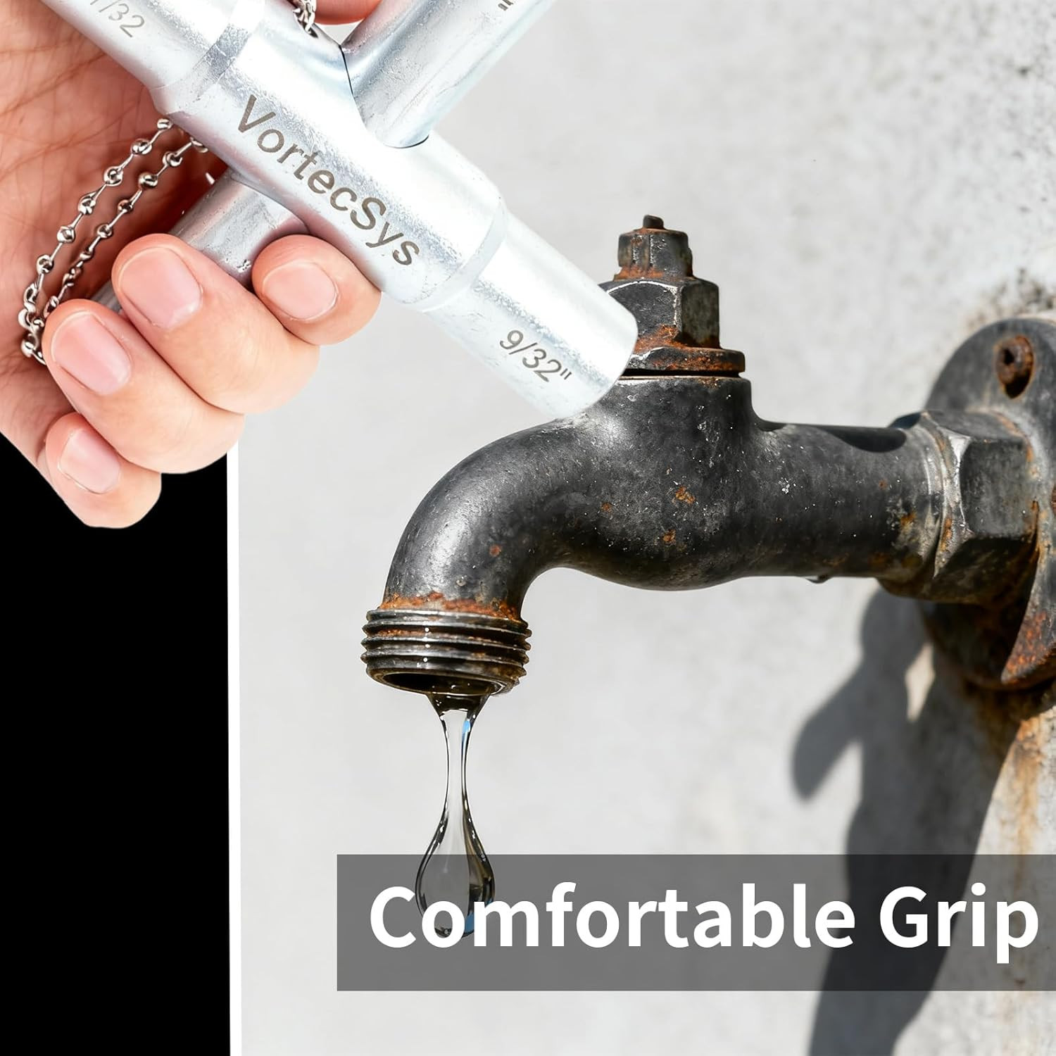 Multi-Functional 4 Way Sillcock Key Set, 2-Pack Utility Water Key for Valves