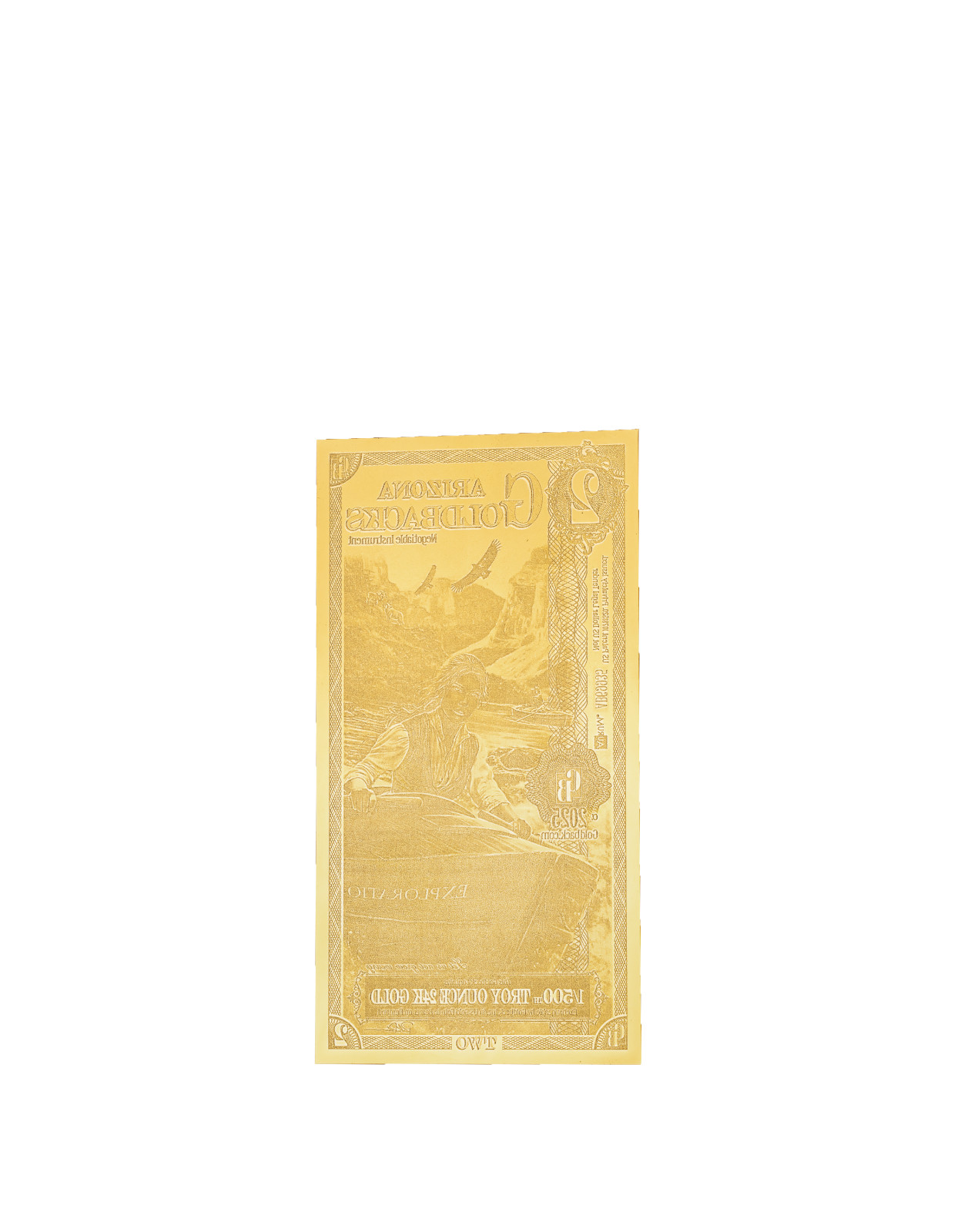2025 - 2 ARIZONA Goldback Aurum Gold Foil Note 1/500 oz 24kt .999 Fine IN STOCK!