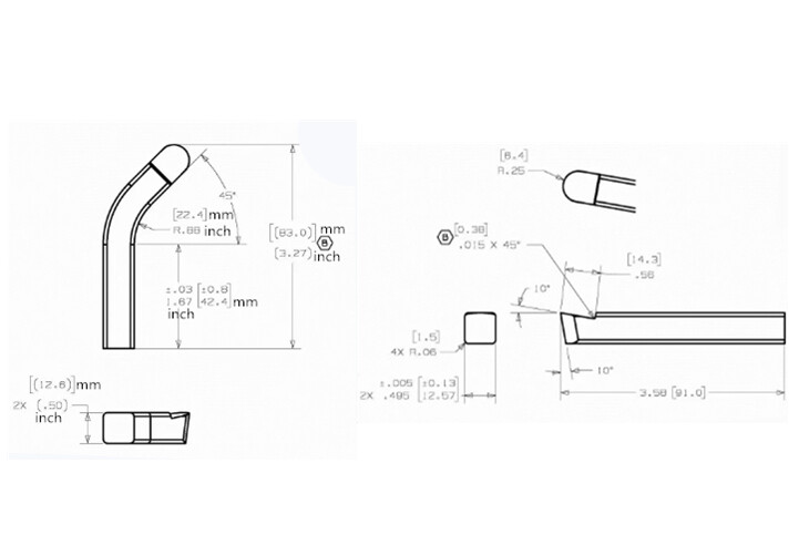 1/2sq Carbide Tipped Stump Grinder Teeth Fit for 500 Series Specify LH Center RH