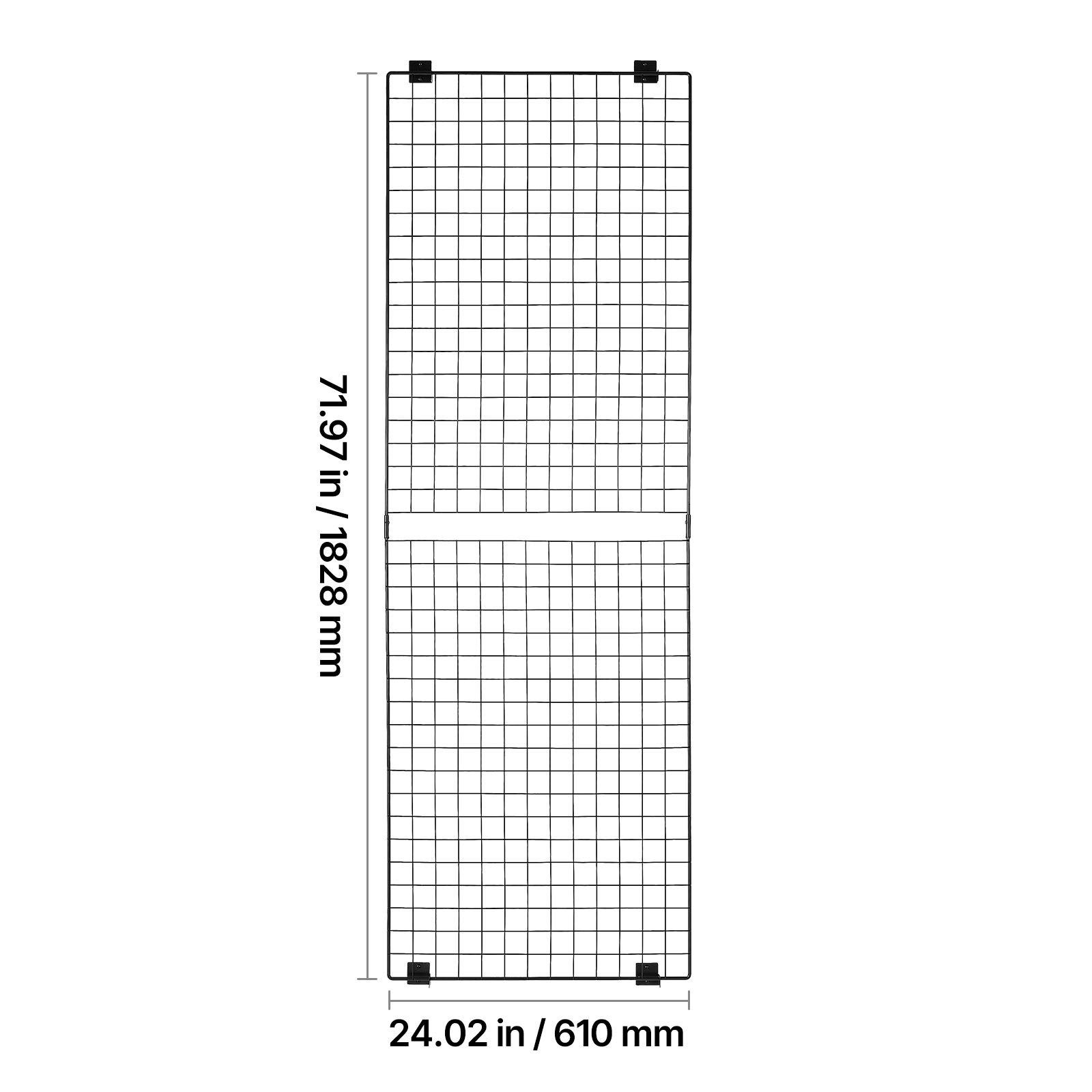 Uimoso Set of 3 Wall Grid Panels 2x6 ft Wire Display Racks in Black Finish
