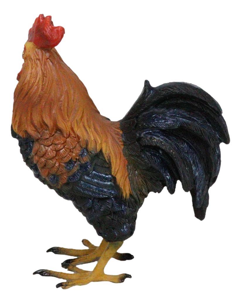 Rustic Western Proud Country Farm Colorful Chicken Rooster Figurine 5.25" Tall