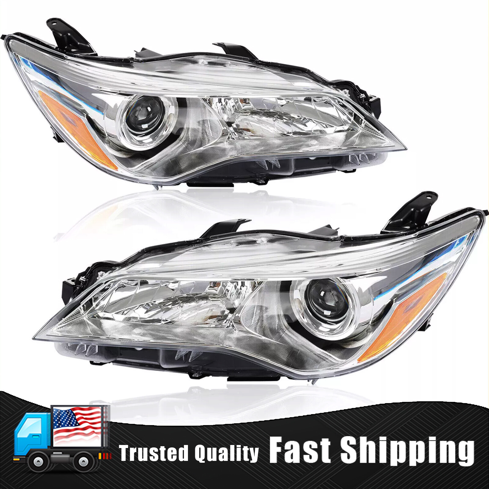Headlights For 2015 2016 2017 Toyota Camry LE SE XLE XSE Projector Headlamp Pair