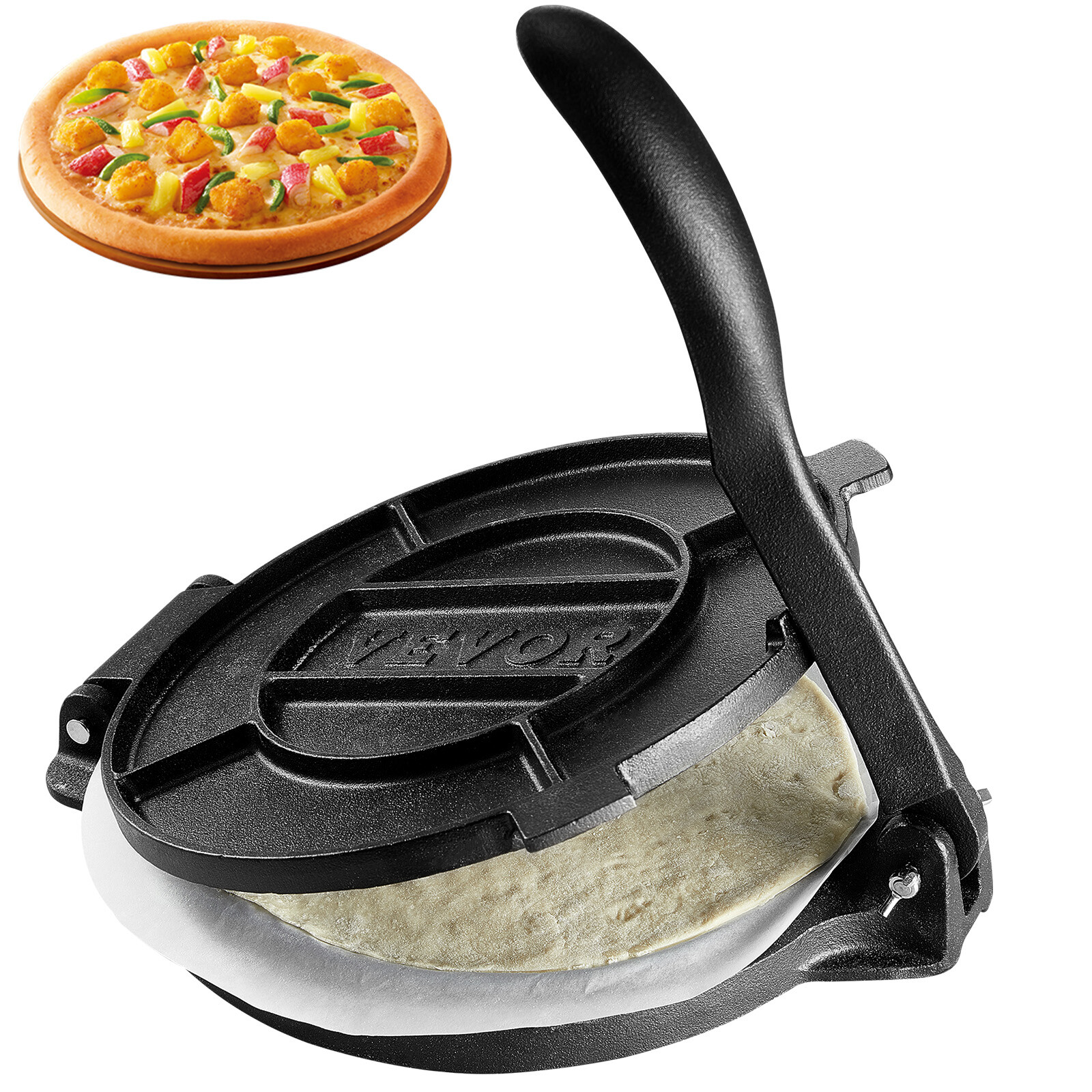 Uimoso Tortilla Press Maker 10 Inch Cast Iron Heavy Duty Chapati Roti Corn Tacos