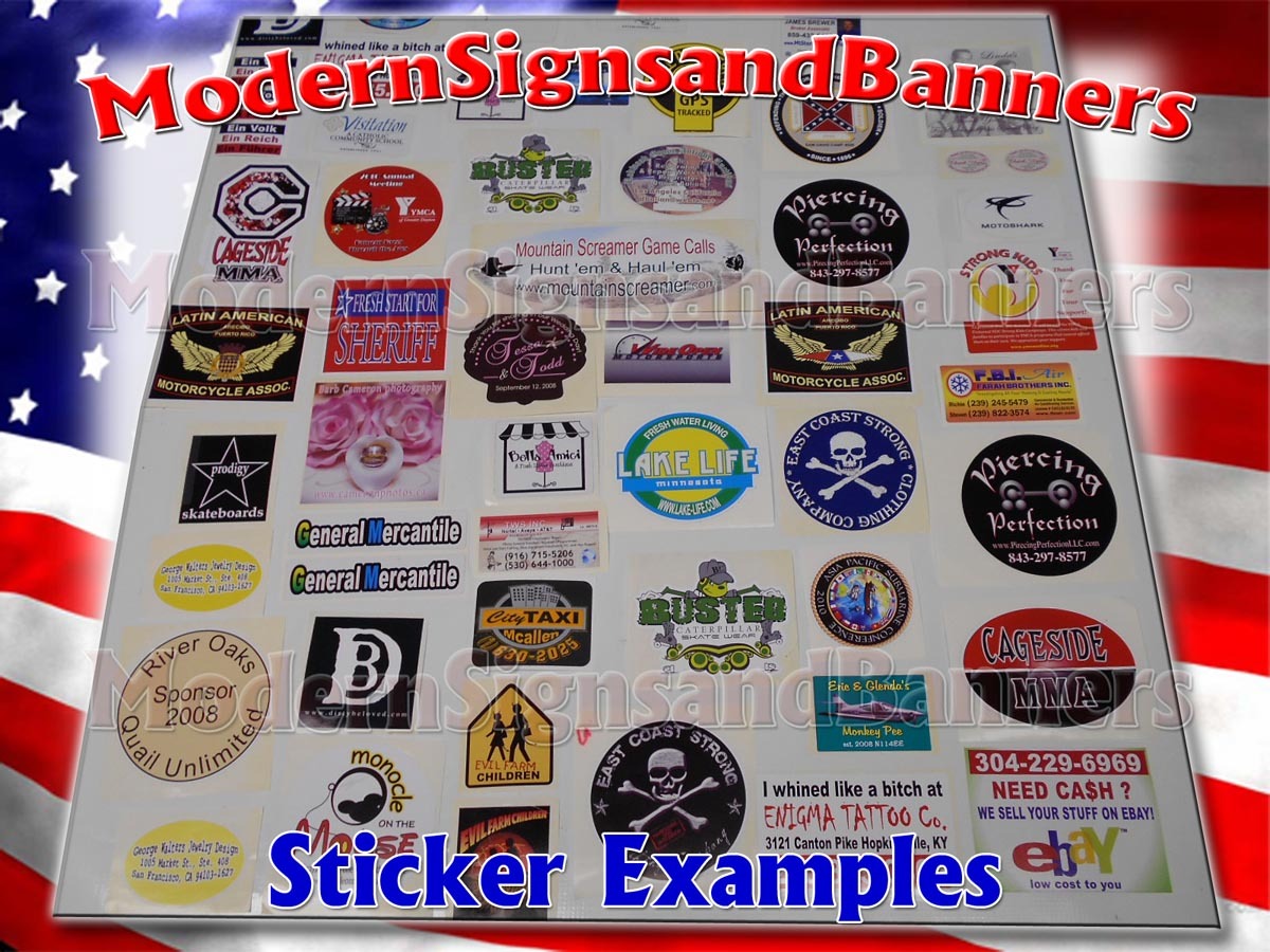 35 4x4 Custom Printed Full Color Outdoor Vinyl Car Bumper Sticker Decal Die Cut