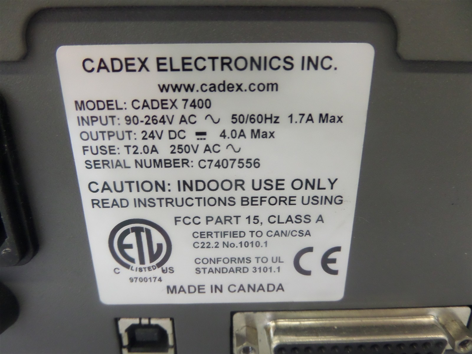 Cadex C7400 Battery Analyzer - No Battery Adapters