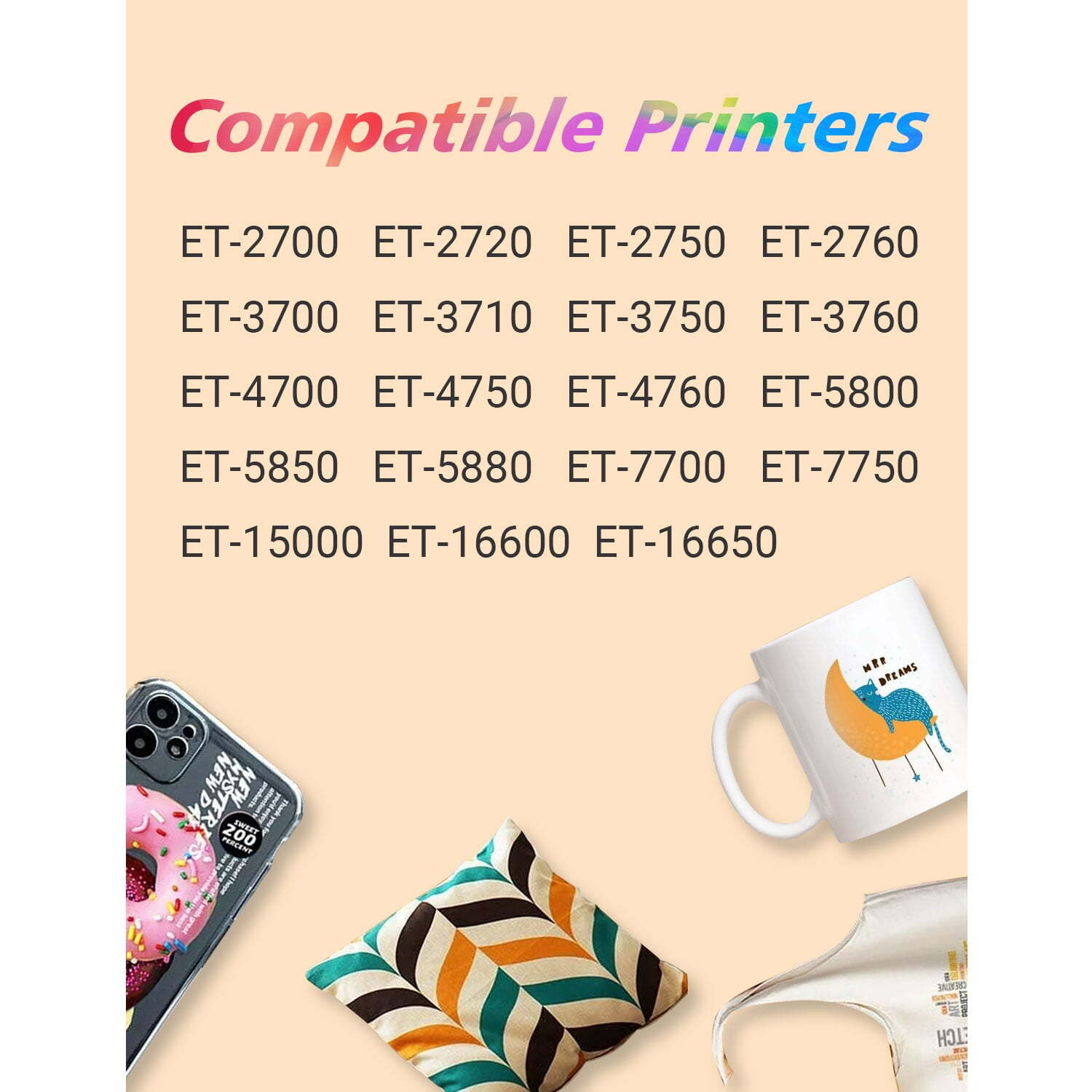 Hiipoo 500ML Sublimation Ink Refill compatible with ET2400 ET2720 ET2760 ET2800