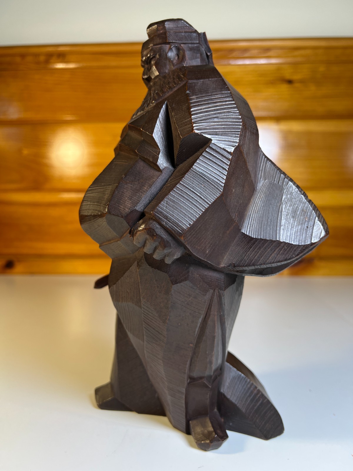 Mid Century Japanese Carved Wood Shoki Demon Queller Sculpture Okimono Yoshihiro