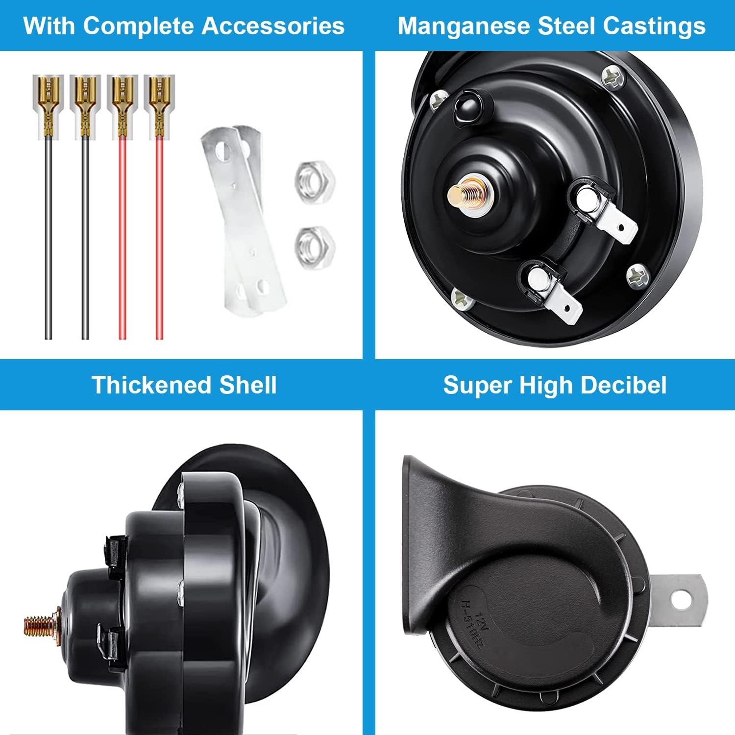 Car Horn Super Loud Train Horn for Car Boat Train Truck Black Motorcycle HORN