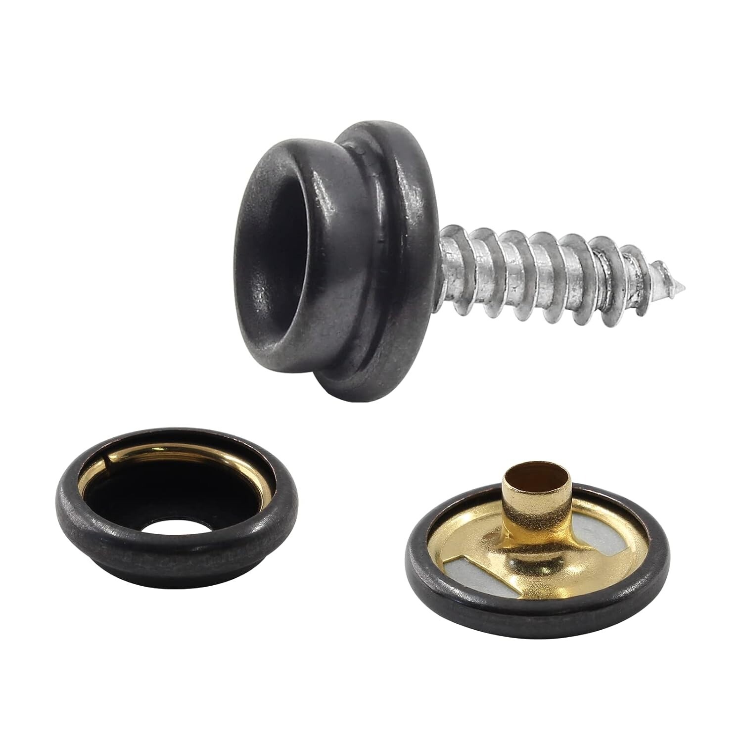 50 sets Fastener Snap Press Stud Cap Buttons With 2 Tools for Marine Boat Canvas