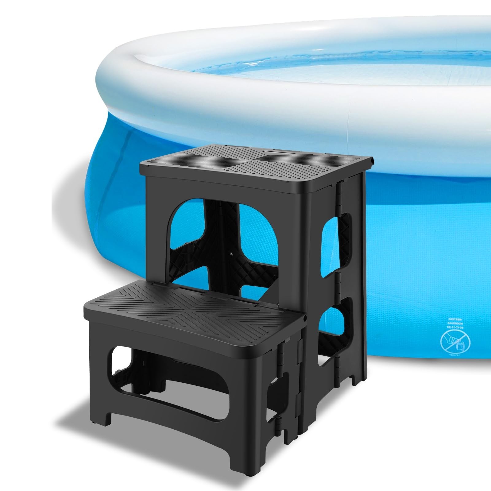 Folding 2-Step Stool Non-Slip Collapsible Portable Footstool Hold up to 300 lbs