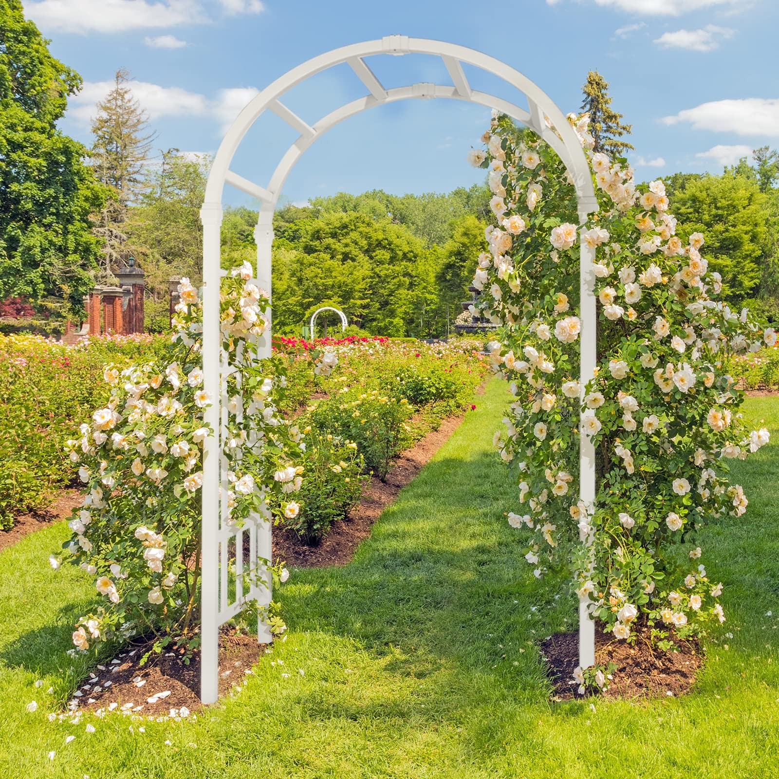 Vinyl Wedding Arch Garden Arbor Trellis Outdoor Backdrop Stand