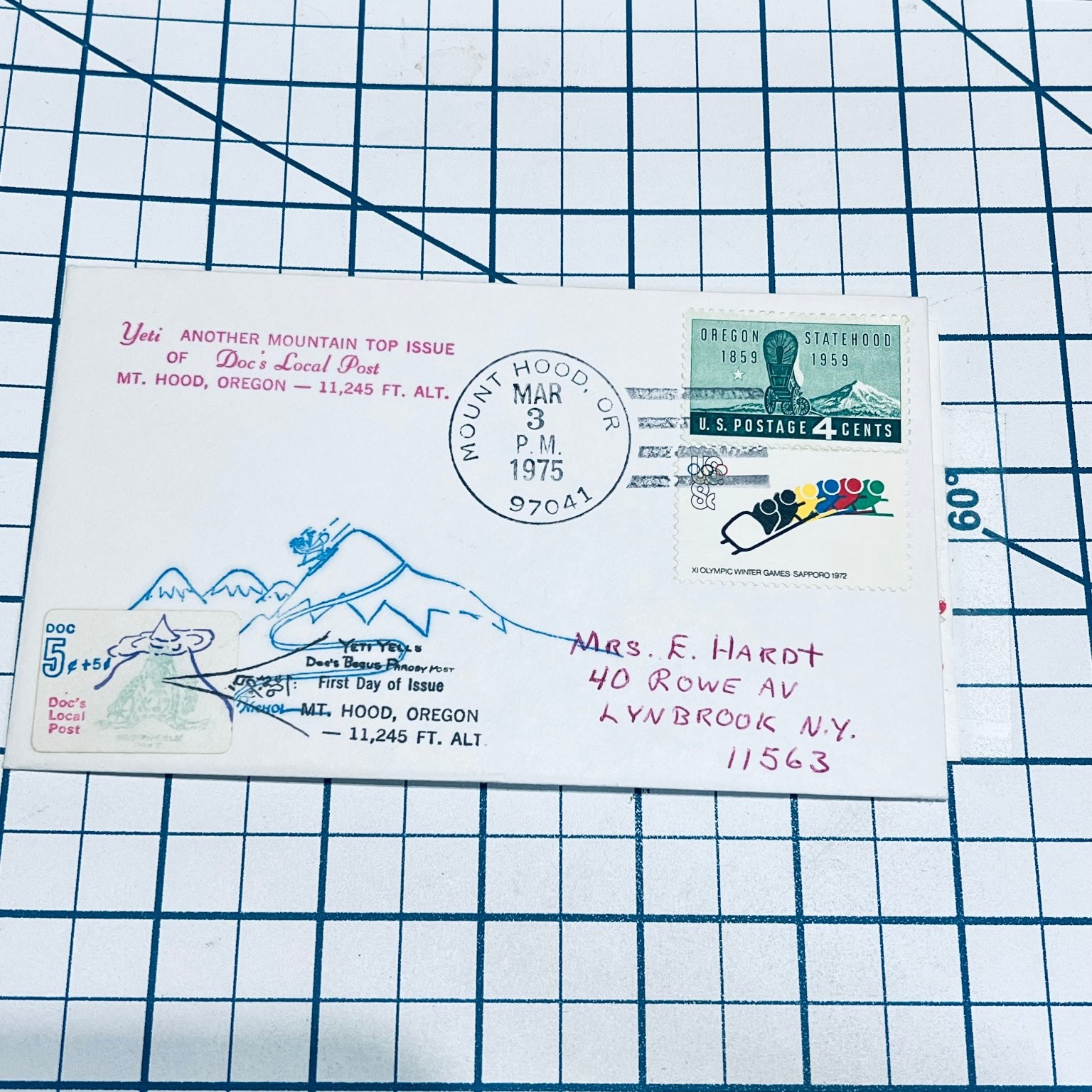 Scott #1165 Oregon Statehood 1975 First Day Cover Vintage FDC Yeti Cachet