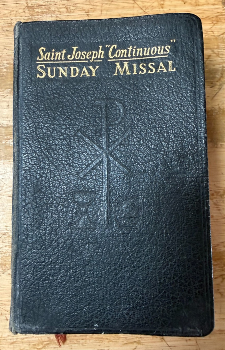 Vtg Saint Joseph "Continuous" Sunday Missal - 1957-58 Catholic Prayer