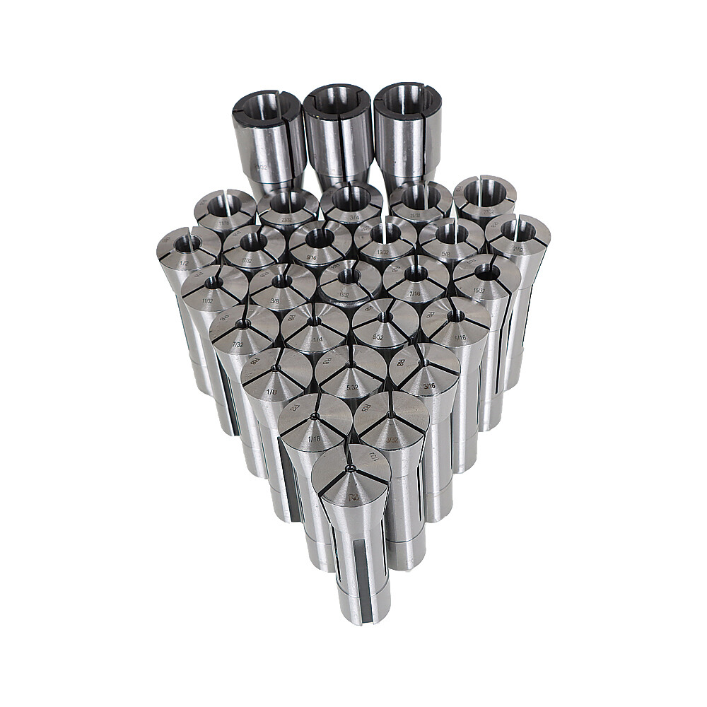 29Pcs R8 Spring Collet Set Fractional 1/32" To 1" High Precision for Bridgeport