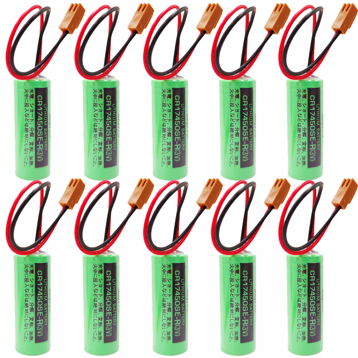 10 x 3V CR17450SE-R / A98L-0031-0012 2500mah PLC Battery For FANUC w/ Brown Plug