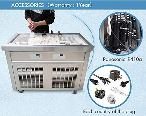 Kolice commercial 38.60"x19.7" big rectangle pan fried ice cream rolled machine